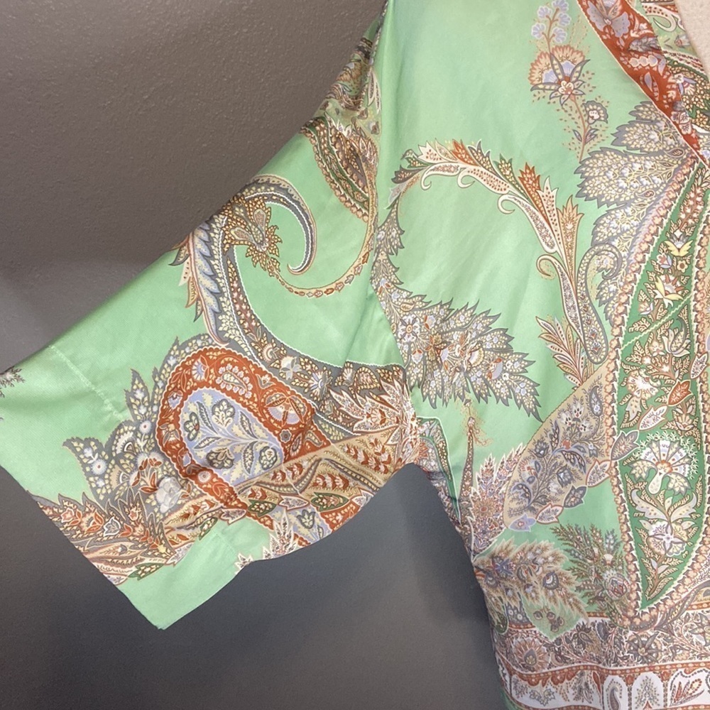 Zara Basic 3/4 Sleeve Lightweight Top Mint Green … - image 3